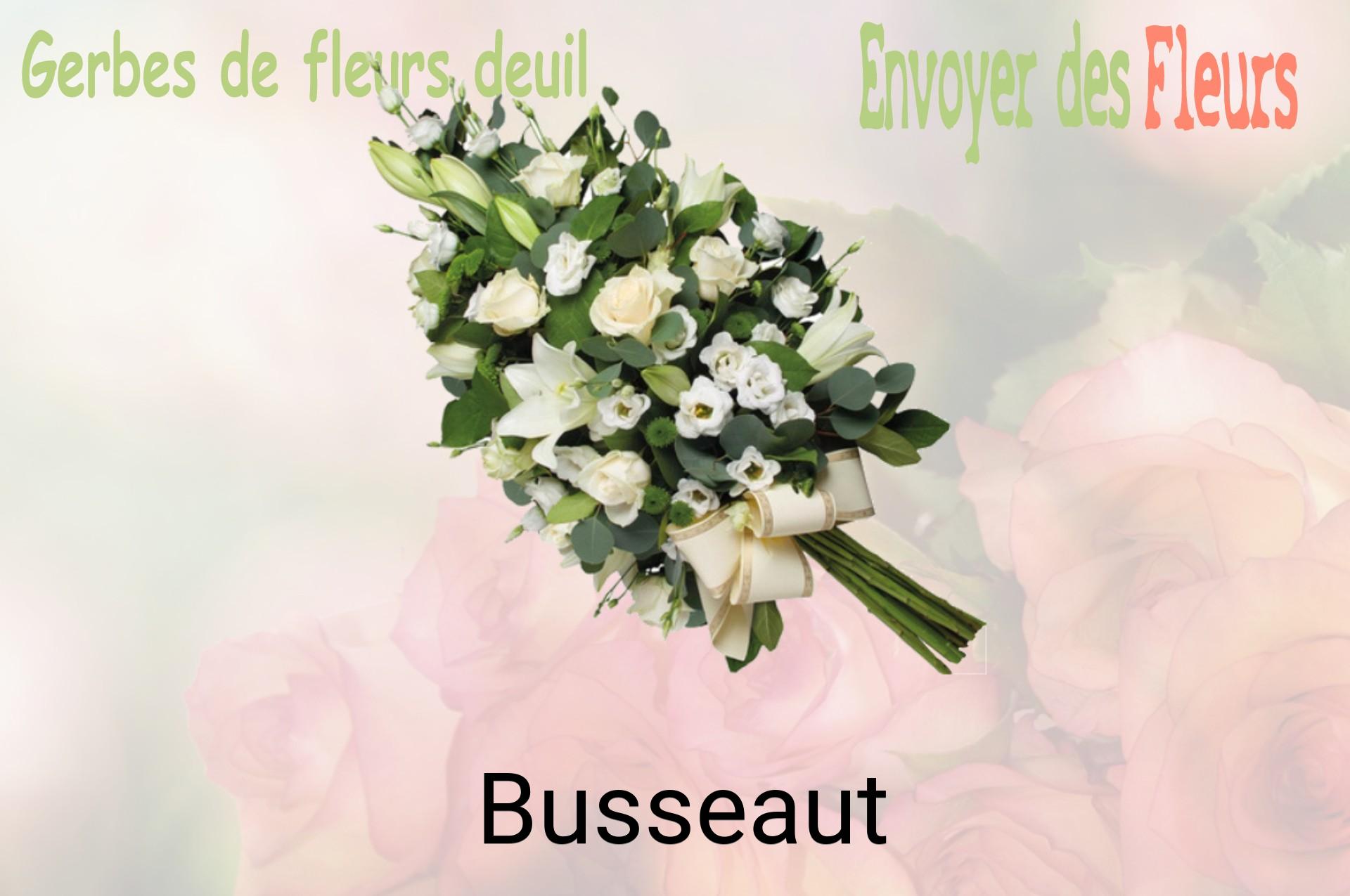 Gerbe de fleurs de deuil livrée à Busseaut